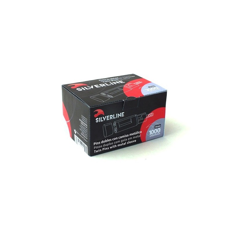 PINS DOBLES CON CAMISA METALICA 16mm. 1000u.