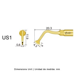 Punta cirugía Woodpecker US1 para Mectron
