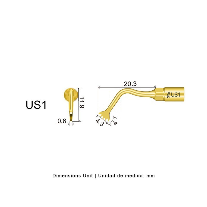 Punta cirugía Woodpecker US1 para Mectron