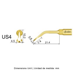 Punta cirugía Woodpecker US4 para Mectron