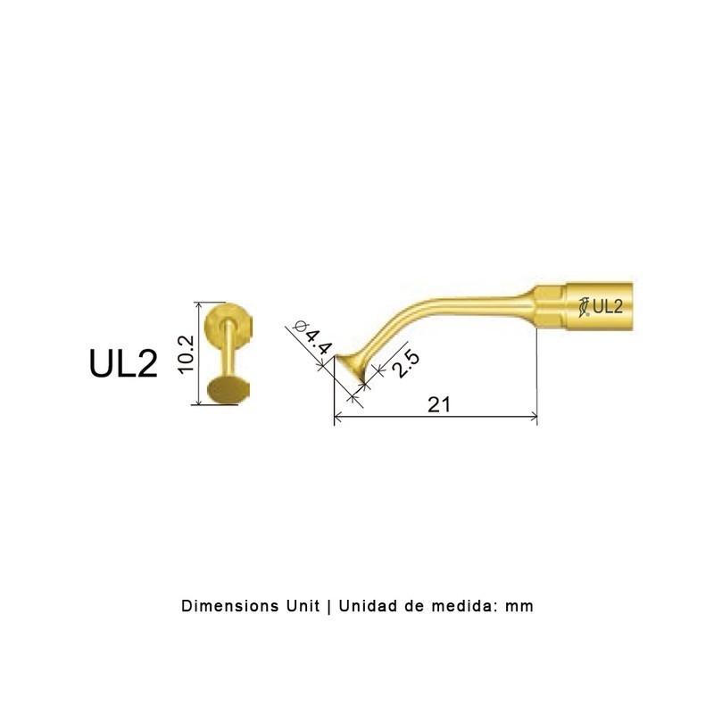 Punta cirugía Woodpecker UL2 para Mectron