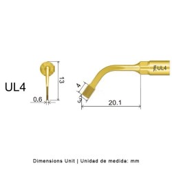 Punta cirugía Woodpecker UL4 para Mectron