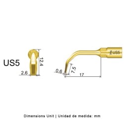 Punta cirugía Woodpecker US5 para Mectron