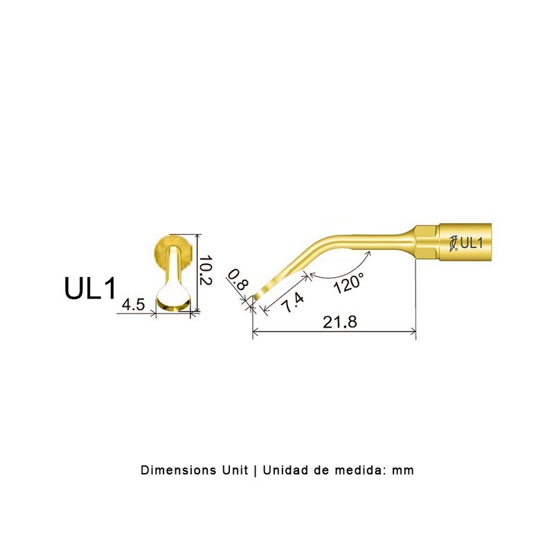 Punta cirugía Woodpecker UL1 para Mectron