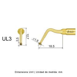 Punta cirugía Woodpecker UL3 para Mectron