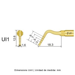 Punta cirugía Woodpecker UI1 para Mectron
