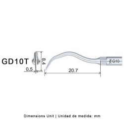 PUNTA WOODPECKER DTE GD10T PARA SATELEC (RECUBRIMIENTO TITANIO)