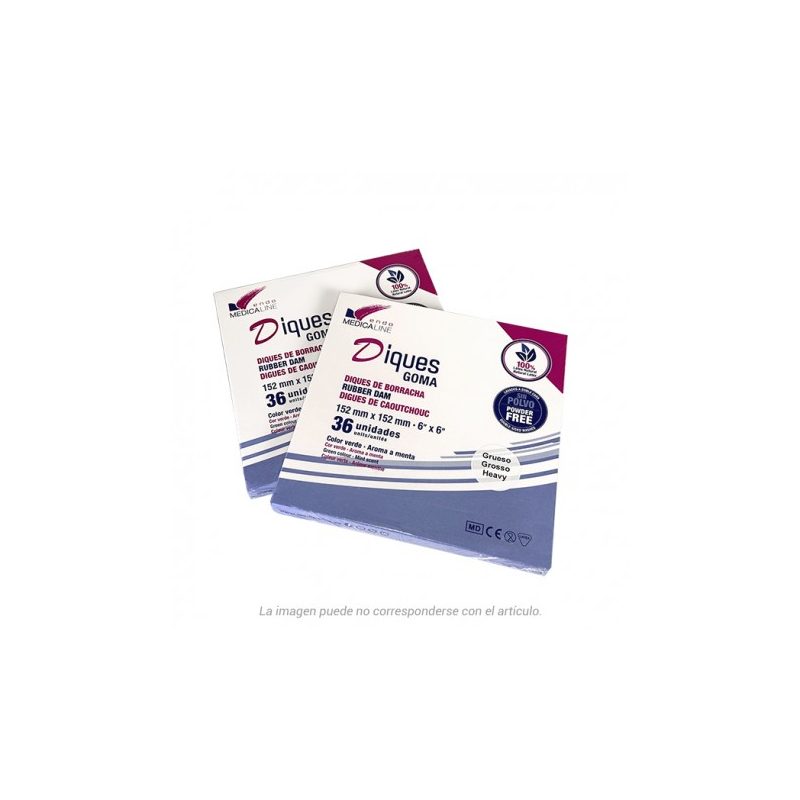 DIQUES DE GOMA GRUESOS VERDES 36u.